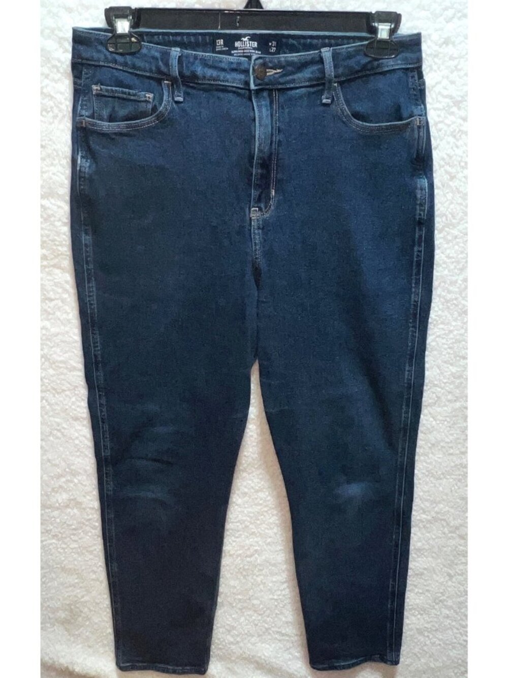 Hollister Ultra High-Rise Mom Jeans Women’s Size 13R W31 L27 Dark Wash Stretch